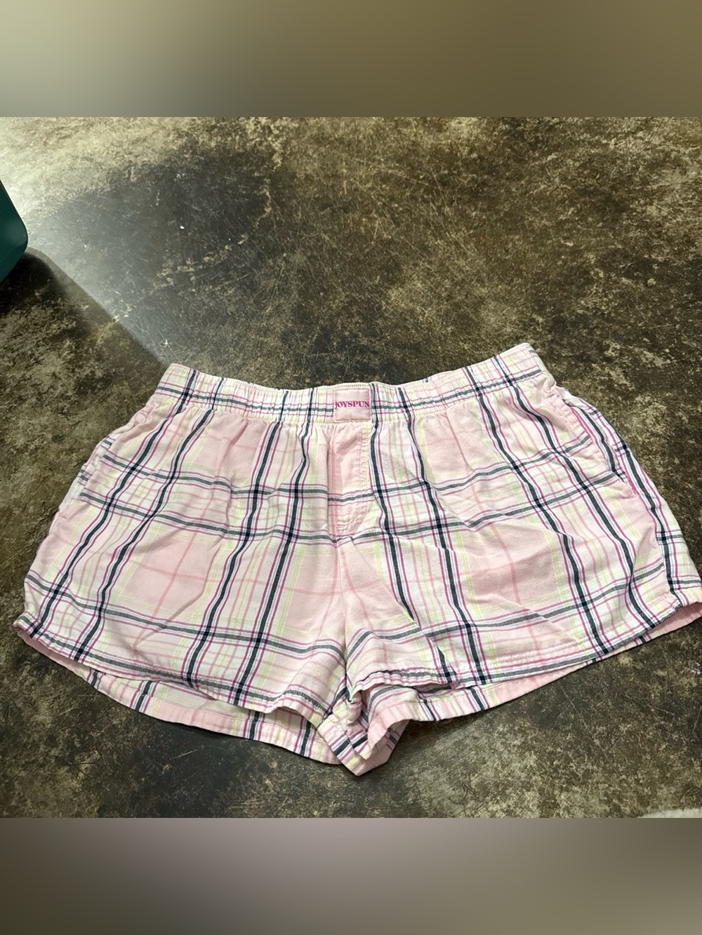 Women’s Pink Plaid Cotton Pajama Shorts